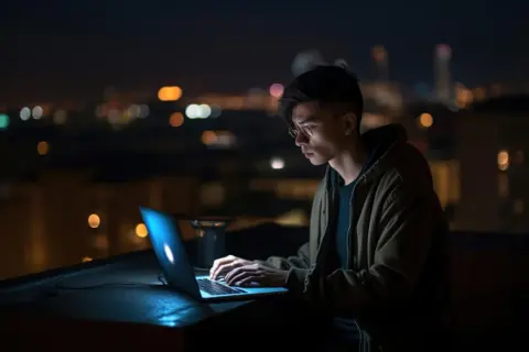 working late at night