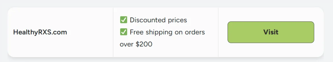 HealthyRXS.com - discounted prices, free shipping on orders over $200. Visit.